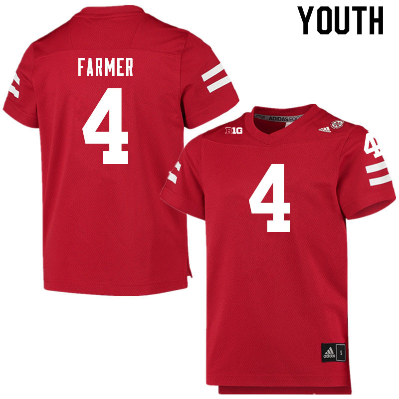 Youth #4 Myles Farmer Nebraska Cornhuskers College Football Jerseys Sale-Scarlet